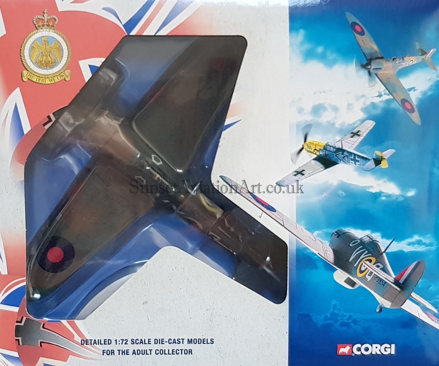 Corgi AA27606 Hawker Hurricane MkI YB-J, GÇÿWinged