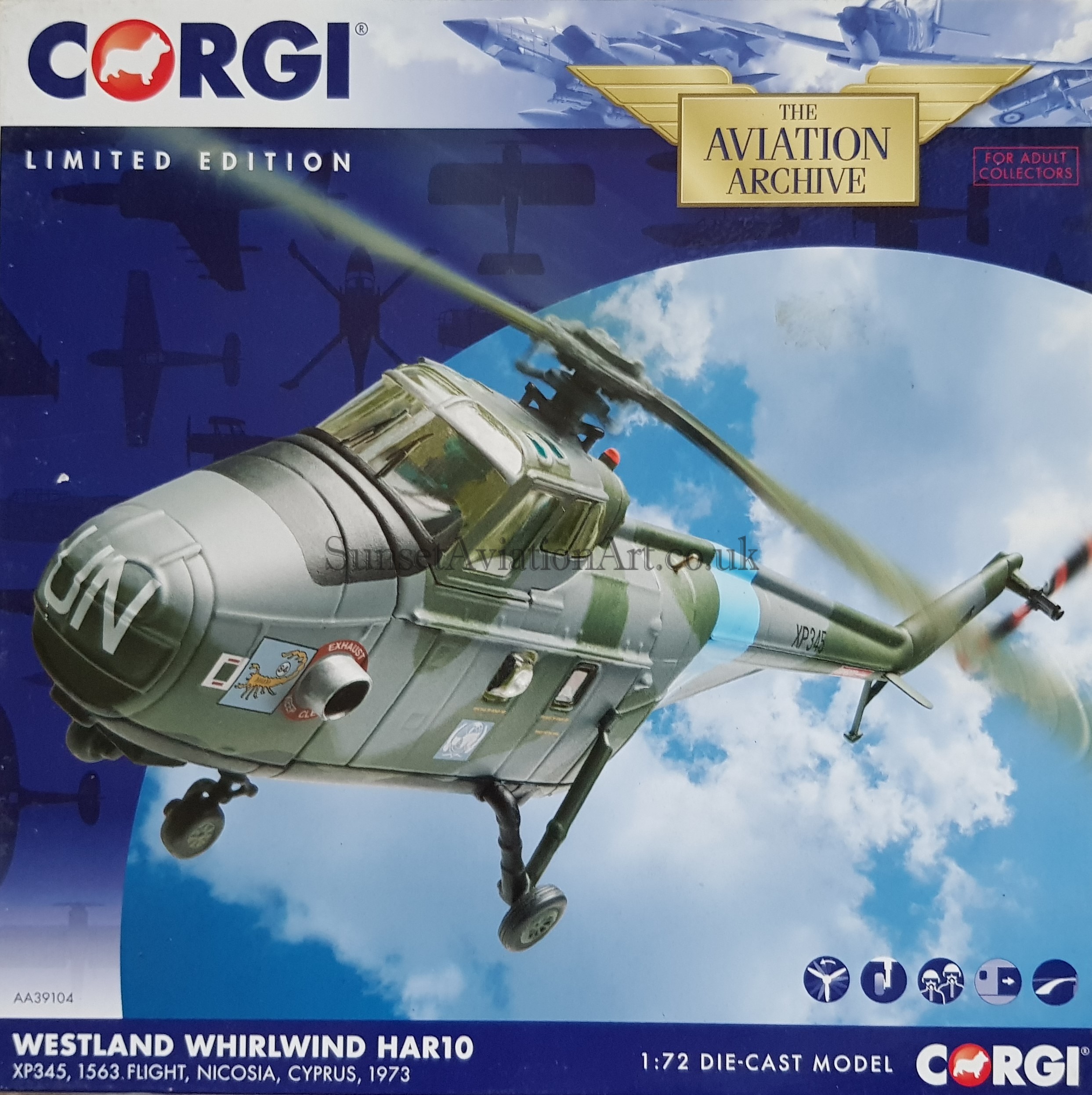 CORGI WESTLAND WHIRLWIND HELICOPTER HAR10 AA39104 MODEL 1:72 AVIATION ARCHIVE K8 