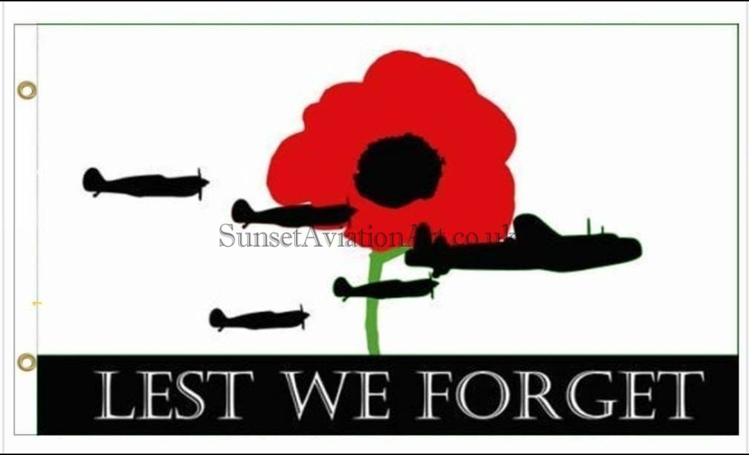 Lest We Forget Air Force Flag, Armistice Day flags, Poppy . RAF