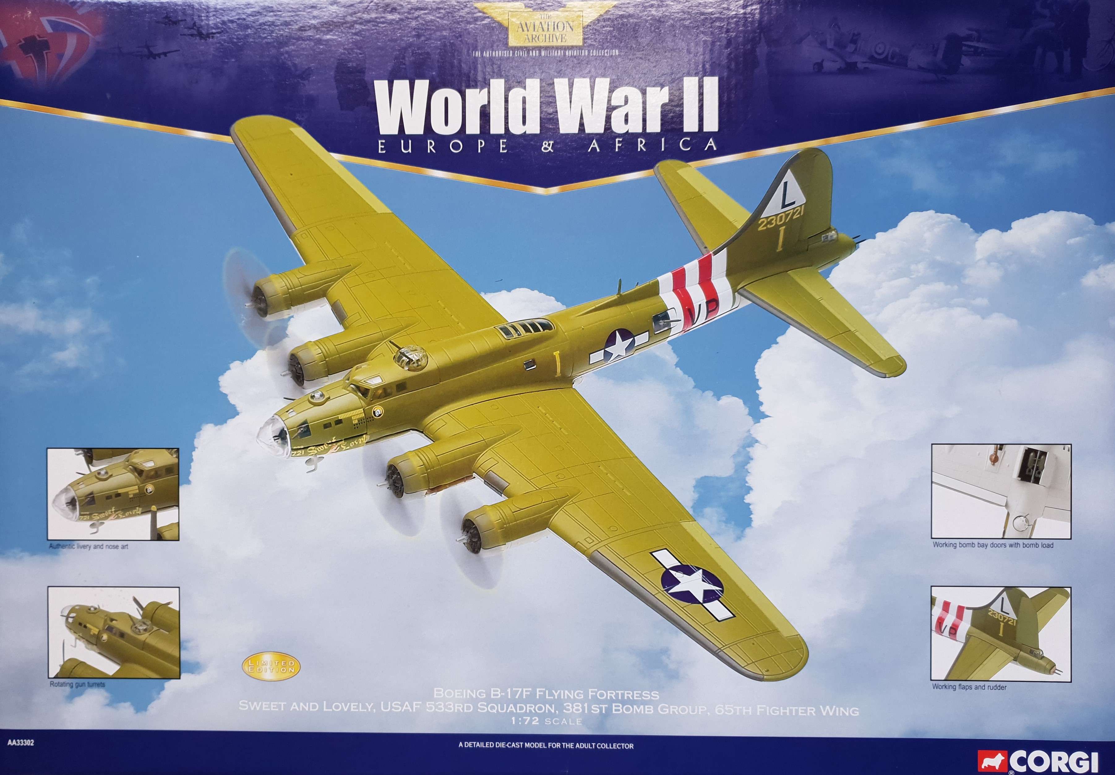 AA33302 Corgi Boeing B-17F Flying Fortress Limited Edition 1:72 scale