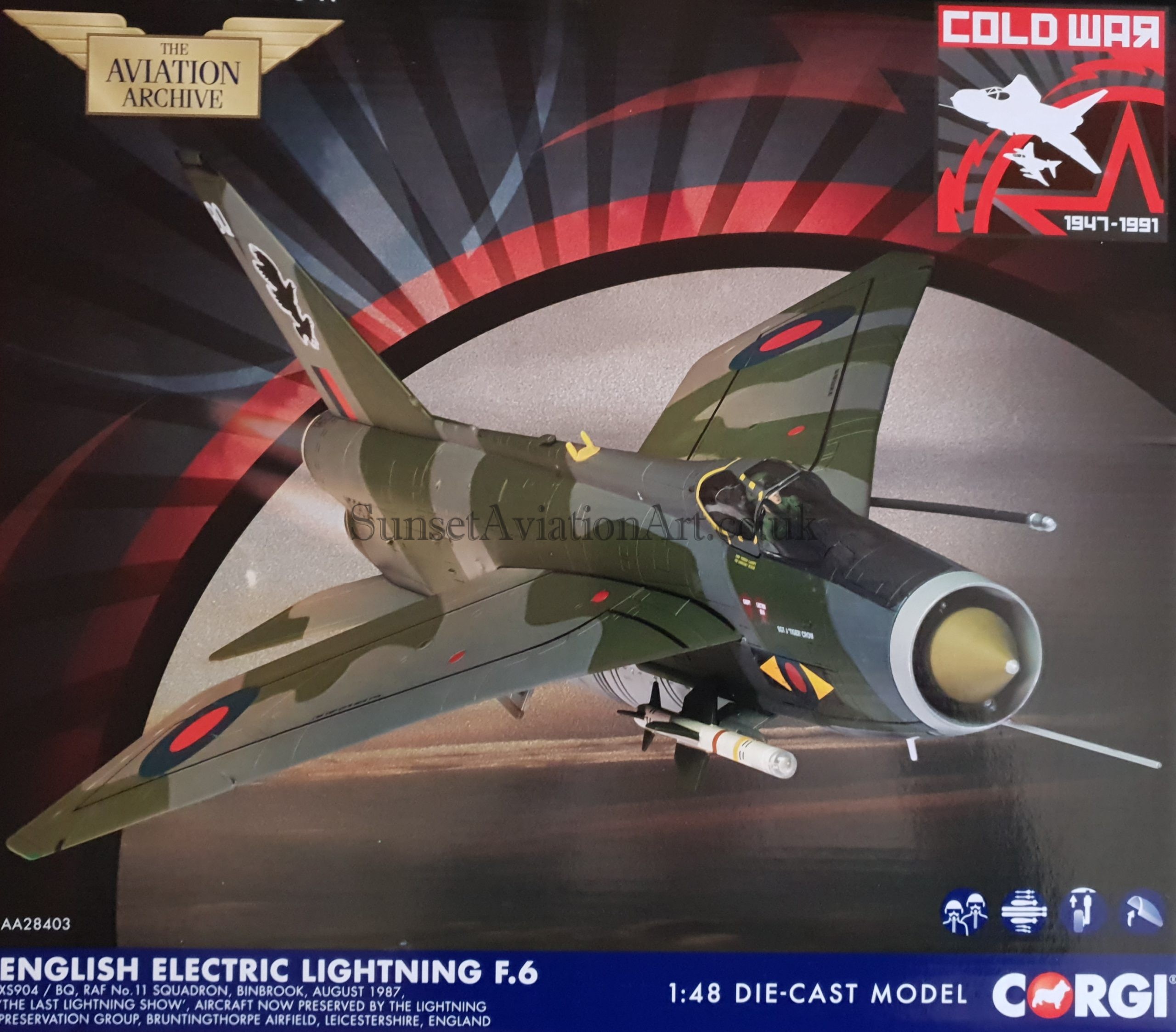 Corgi AA28403 English Electric Lightning F.6 XS904 BQ RAF
